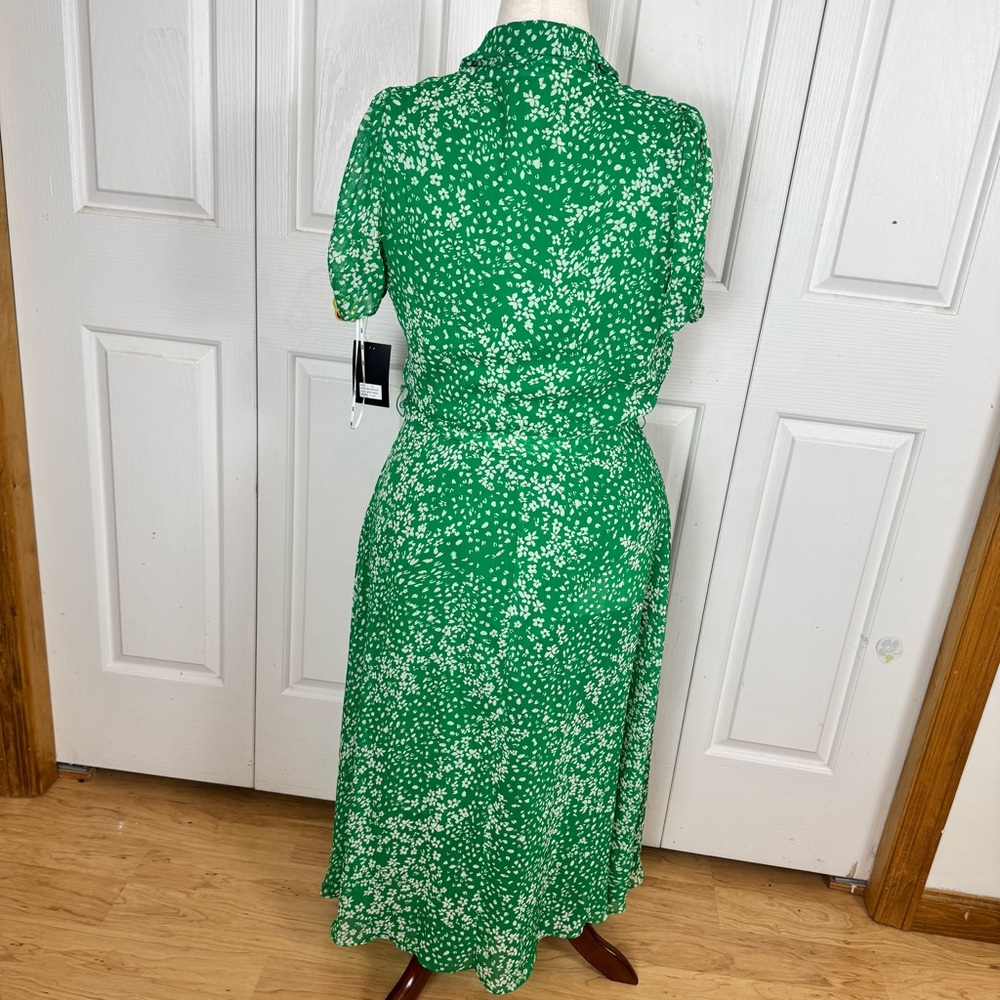 NWT DKNY Green and White Floral Midi Dress - Picture 6 of 10